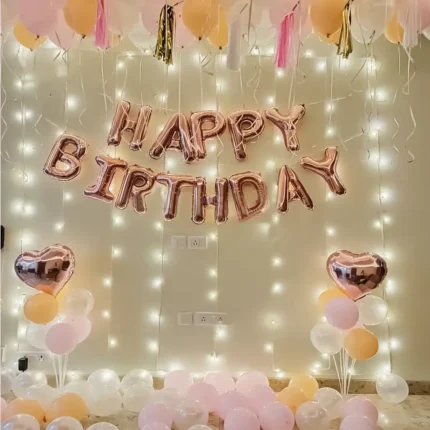 Pastel and Rose Gold Birthday Decor
