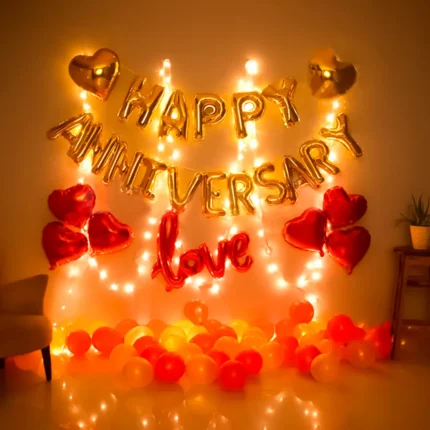 Red and Golden Anniversary Decor PACK